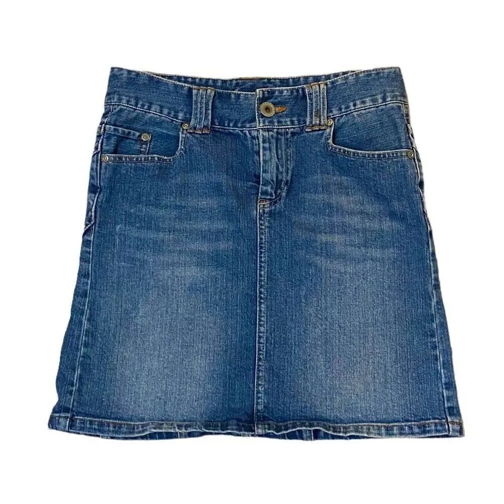 American Eagle Midi Denim Jean Skirt Medium Wash Women’s Size 0